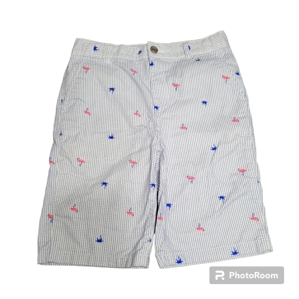 Children's Place Flamingo Striped Chino Shorts Size 12‎